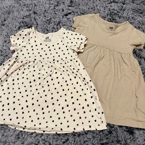 H&M Kids Cream and Tan Dress Duo